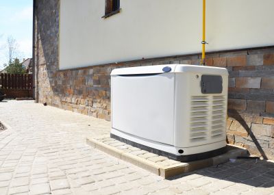 Residential Backup Generator Installed Outdoors